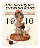 Buy New Year's Baby, c.1916: Knitting at AllPosters.com
