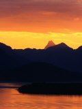 Sunset Over Mountains and Lake Nahuel Huapi in Patagonia, Nahuel Huapi National Park, Argentina