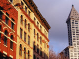 Buy Pioneer Building on Left in Pioneer Square and Smith Tower on the Right, Seattle, Washington at AllPosters.com