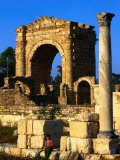 Child Sitting Amongst Roman Ruins, Tyre, Lebanon