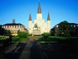 Buy St Louis Cathedral and Jackson Square in French Quarter, New Orleans, Louisiana, USA at AllPosters.com