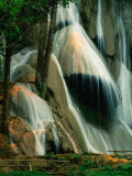 Kuang Si Falls Tumbling Over Limestone Formations, Luang Prabang, Laos