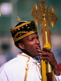 Boy Deacon on Duty at Meskal Festival Wearing Traditional Priestly Garb, Asmara, Eritrea