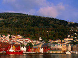 The Bryggen, a Huddle of Wooden Buildings on the Waterfront, Bergen,Hordaland, Norway