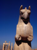 Eagle-Headed Griffin Statue Stands Guard Over Ruins, Persepolis (Takht-E Jamshid), Fars, Iran