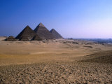 Great Pyramids in Desert, Giza, Egypt