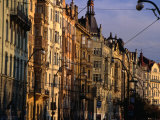 Smetanovo Nabrezi Buildings Lining the Vltava River, Prague, Central Bohemia, Czech Republic
