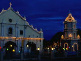 Christmas Lighting on the Cathedral of St. Paul and Tower, Vigan, Philippines