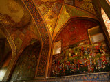 Intricate Frescoes in the Chehel Sotun Museum and Park, Esfahan, Iran