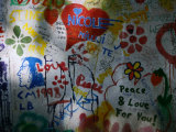Detail of John Lennon Wall, Prague, Czech Republic