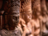 Carving Detail on Statues at Terrace of Leper King Angkor, Siem Reap, Cambodia
