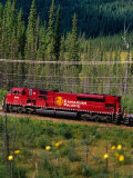 Canadian Pacific Railway Near Vermillion Lakes and Mt. Rundle, Banff National Park, Alberta, Canada