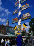 Maypole on Viktualienmarkt, Munich, Germany Photographic Print