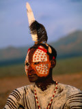 Buy Portrait of a Karo Man with Elaborate Body Painting, Kolcho, Ethiopia at AllPosters.com