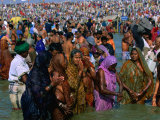 Buy Hindu Pilgrims Bathing in River at Kumba Mela Festival, Allahabad, India at AllPosters.com