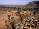 Rooftops of Ende Village on the Bandiagara Escarpment and Plains Below, Ende, Mopti, Mali