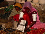 Women Selling Vegetables and Nuts at Jaisalmer Street Market, Jaisalmer, Rajasthan, India