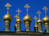 Golden Domes of Terem Palace, Kremlin, Moscow, Russia