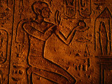 Ancient Egyptian Relief Inside Abu Simble Temple, Luxor, Egypt