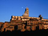 Buy Cathedral and Houses Below the Moon, Siena, Tuscany, Italy at AllPosters.com