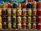 Preserves in Jars Stacked on Shelf, Istanbul, Turkey
