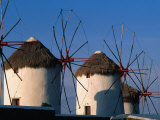 Windmills on the Island of Mykonons,Mykonos Island, Greece