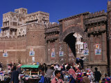 Market Stalls in Front of Bab Al-Yaman (Gate of Yemen), San'a, Yemen