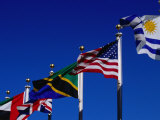 Flags of Many Countries Fly Over the United Nations Building, New York City, New York, USA