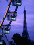 Buy The Paris Ferris Wheel and Eiffel Tower, Paris, Ile-De-France, France at AllPosters.com