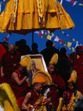 Buy Tibetan Lamas Carrying Photo of Dalai Lama During Tibetan New Years Festival, Nepal at AllPosters.com