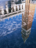The Campanile Reflected in a Puddle, Venice, Veneto, Italy