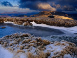 Sheefry Hills and Croagh Patrick in the Mweelrea Mountains, County Mayo, Ireland