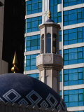 Minaret of Mosque and Office Building, Dubai, United Arab Emirates