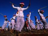Buy Stick Dancers Performing at Annual Elephant Festival, Jaipur, India at AllPosters.com