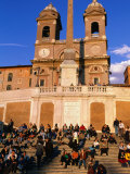 People Sitting on Spanish Steps, Rome, Lazio, Italy