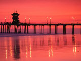 Buy Rosy Sunset Over Huntington Beach Pier, Orange County, California, USA at AllPosters.com