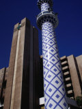 Blue and White Minaret Next to El Seef Mall, Dubai, United Arab Emirates
