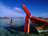 Buy Bow of Traditional Longtail Boat with Cloth to Appease Sea Spirits, Thailand at AllPosters.com