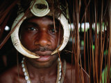 Buy Man from Kamindimbit Village on the Sepik River Wears His Traditional Bones, Papua New Guinea at AllPosters.com