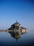 Buy Mont Saint Michel Reflected in Water, Mont St. Michel, France at AllPosters.com