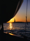 Buy Statue of Liberty at Sunset from Staten Island Ferry, New York City, New York, USA at AllPosters.com