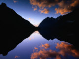 Sunset Reflecting Clouds on Upper Kintla Lake, Glacier National Park, Montana, USA