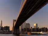 Buy City Skyline Behind Brooklyn Bridge on Lower Manhattan, New York City, New York, USA at AllPosters.com