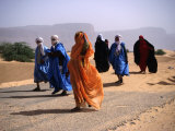 Local People Travel the Road Between Nouadhibou and Mouackchott, Mauritania