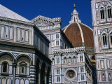 Battistero Facade, Dome and Campanile of Il Duomo, Florence, Tuscany, Italy