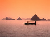 Buy Boat on Bay Waters with Islets in Background, Halong Bay, Vietnam at AllPosters.com