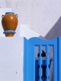 Buy Terracotta Urn, Blue Gate and Whitewashed Walls, Santorini Island, Southern Aegean, Greece at AllPosters.com