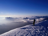 Climber Standing on Mont Blanc, Chamonix Valley, Rhone-Alpes, France