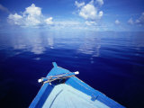 Bow of Wooden Boat and Ocean, Maldives
