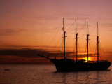 Buy Tall Ship at Anchor South of Rouseau, West Coast, Roseau, Dominica at AllPosters.com